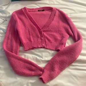 Nastygal cropped pink sweater